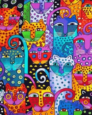 Laurel Burch Cat paint by number