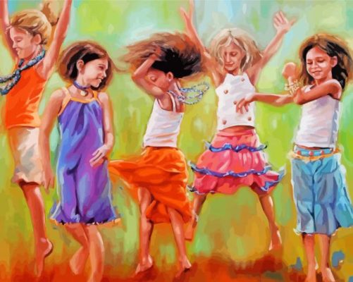 Little Girls Dancing paint by number