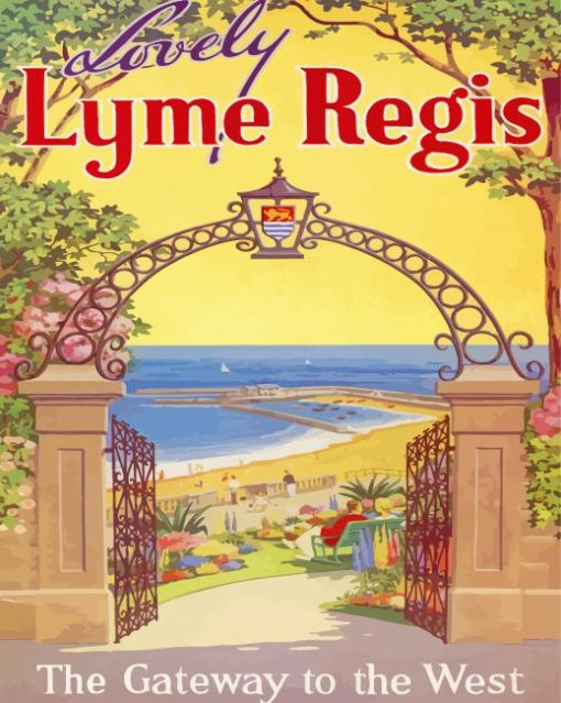 Lyme Regis The Gateway To The West Poster Paint by number