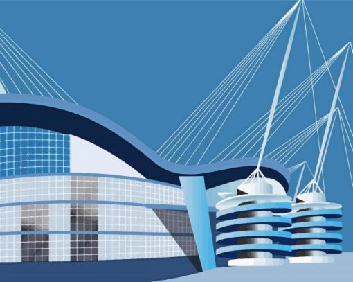 Manchester Etihad Stadium Poster paint by number