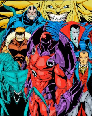 Marvel X Men Bad Guys paint by number