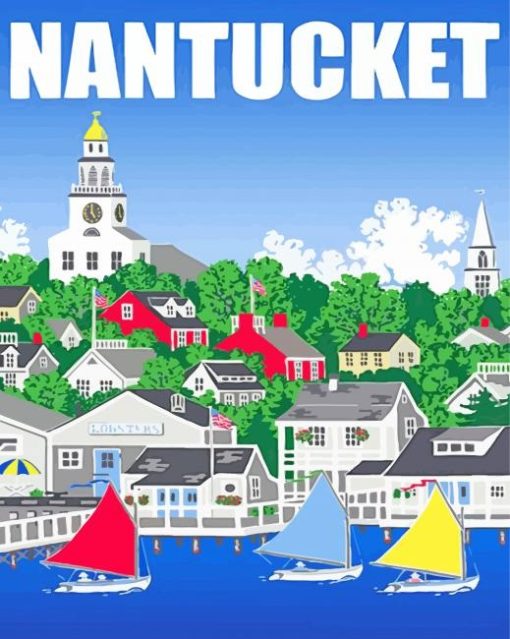 Massachusetts Nantucket Poster paint by number