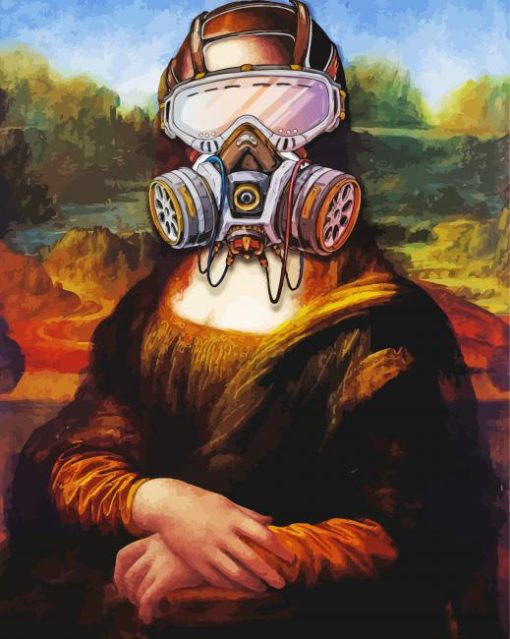 Mona Lisa With Mask paint by number