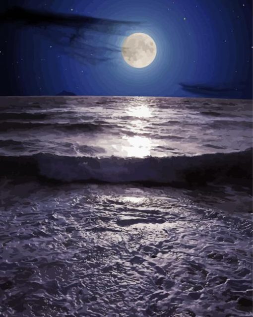 Moon By The Sea paint by number