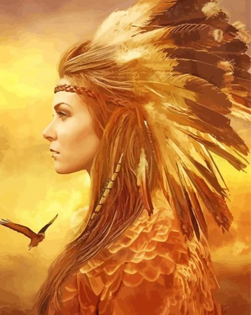 Native Princess paint by number