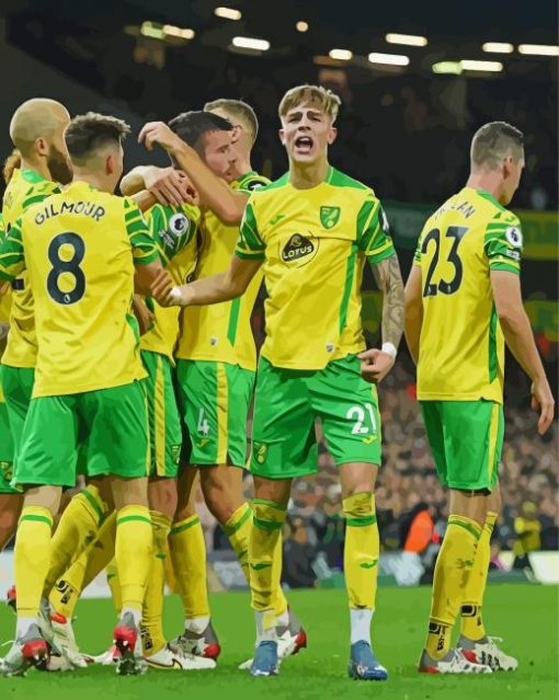 Norwich City FC Team Paint by number