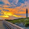 Oak Island Lighthouse North Carolina paint by number
