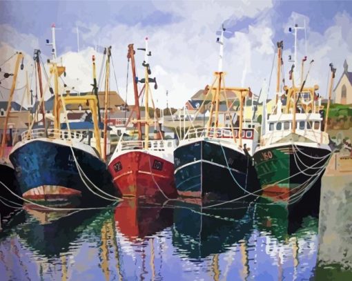 Old Trawlers paint by number