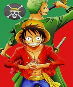 One Piece Luffy Zoro Poster paint by number
