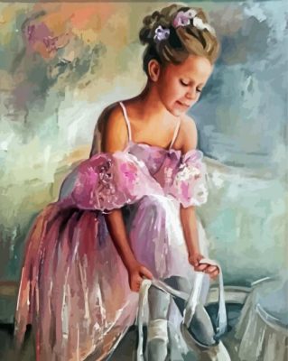 Pink Ballerina Art paint by number