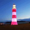 Plymouth Lighthouse At Night paint by number