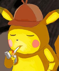 Pokemon Pikachu Smoking paint by number