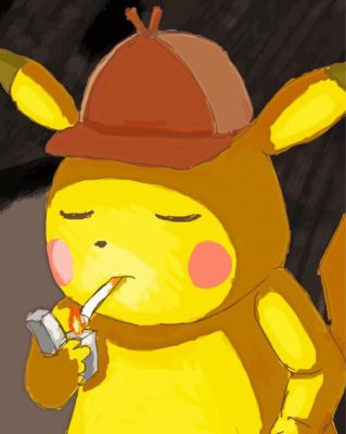 Pokemon Pikachu Smoking paint by number