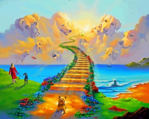Rainbow Bridge Dogs paint by number