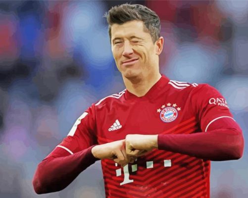 Robert Lewandowski Footballer paint by number