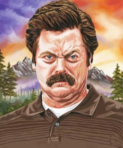 Ron Swanson Art paint by number