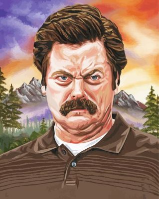 Ron Swanson Art paint by number