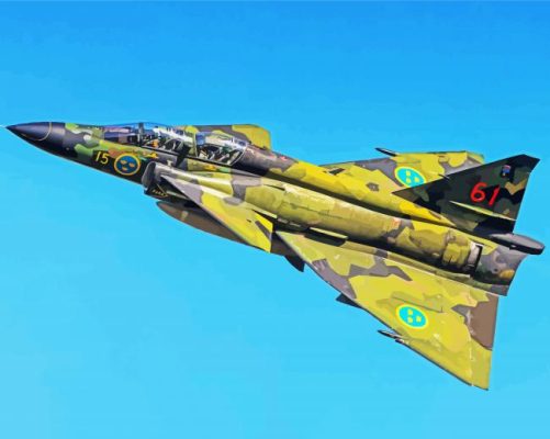 Saab 37 Viggen paint by number