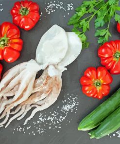 Sea Squid And Vegetables paint by number