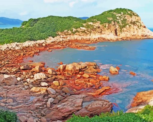 Shek O Rocky Beach paint by number