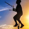 Showman On A Unicycle Silhouette paint by number