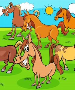Silly Horses Animation paint by number