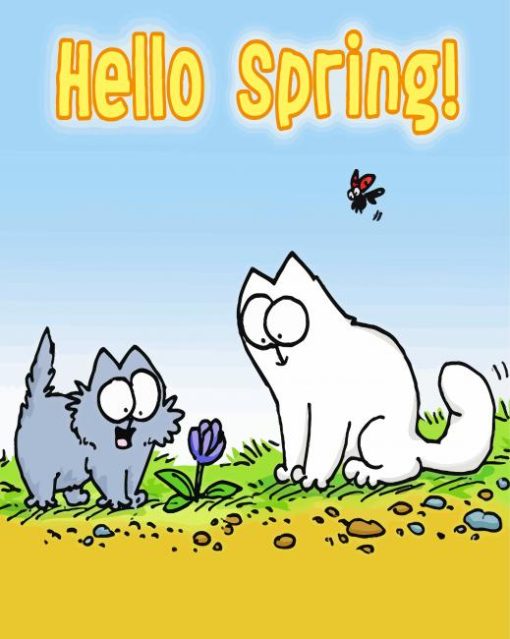 Simons Cat Hello Spring paint by number