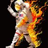Space Astronaut On Fire paint by number