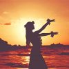 Tahitian Dancer Silhouette paint by number