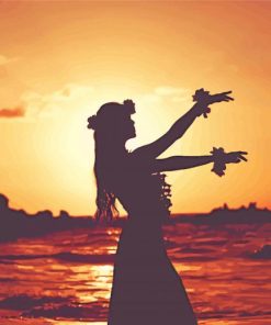 Tahitian Dancer Silhouette paint by number