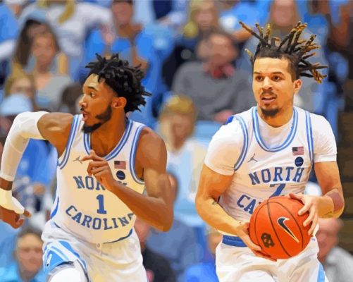 Tar Heels North Carolina Basketball Players paint by number