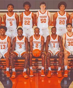 Texas Longhorns Basketball Team Paint by number