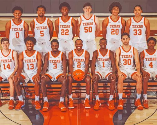 Texas Longhorns Basketball Team Paint by number