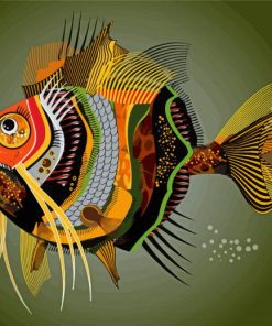 The Abstract Fish paint by number