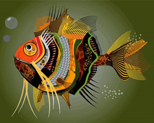 The Abstract Fish paint by number