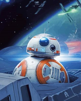 The BB8 Star Wars paint by number