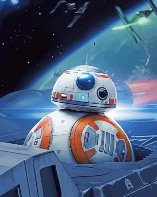 The BB8 Star Wars paint by number