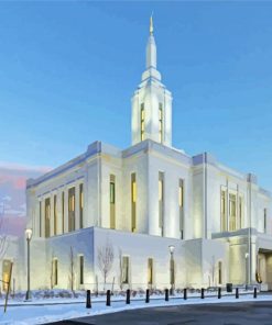 The Pocatello Temple Idaho paint by number