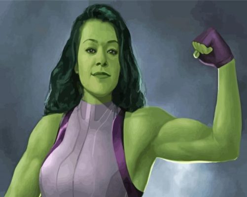 The Powerful She Hulk paint by number