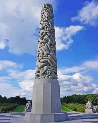 The Vigeland Park Sculpture paint by number