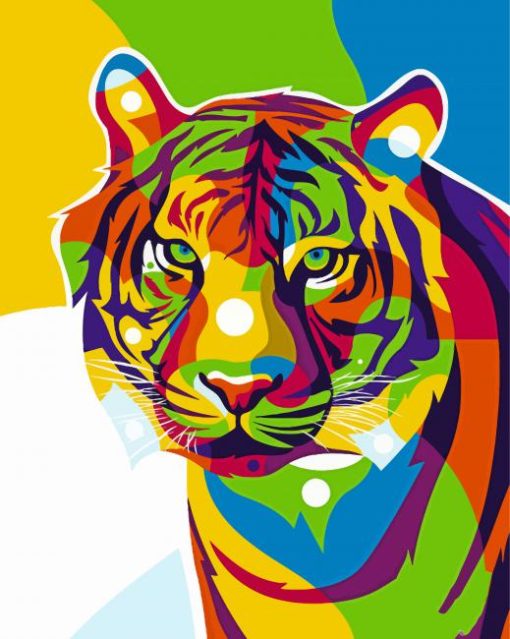 Tiger Head Animal Pop Art paint by number