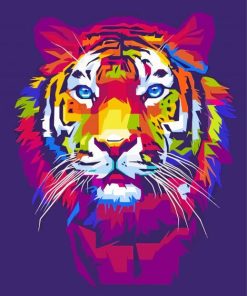 Tiger Head Pop Art Paint by number