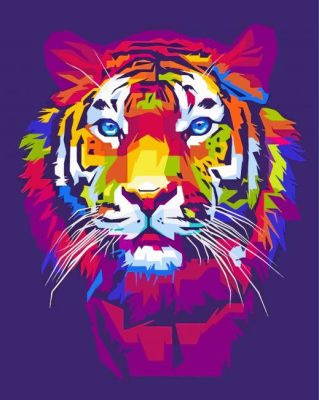 Tiger Head Pop Art Paint by number