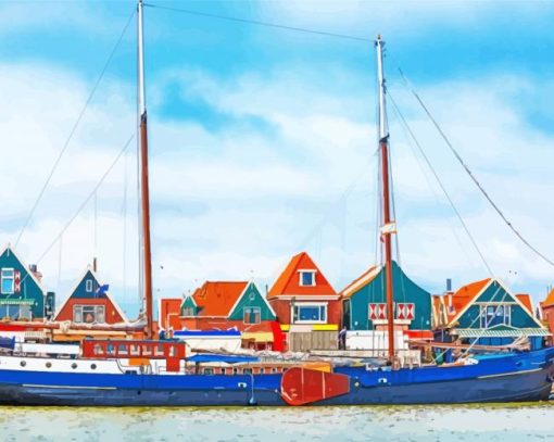Volendam Harbour paint by number