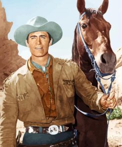 Western Actor Clint Walker paint by number