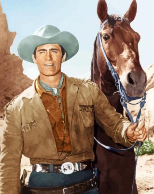 Western Actor Clint Walker paint by number