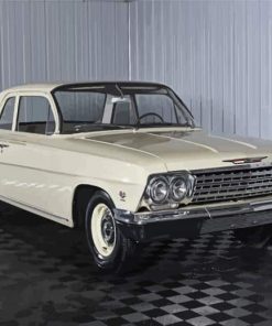 White Chevrolet Biscayne Car Paint by number