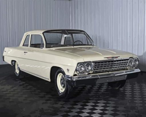 White Chevrolet Biscayne Car Paint by number