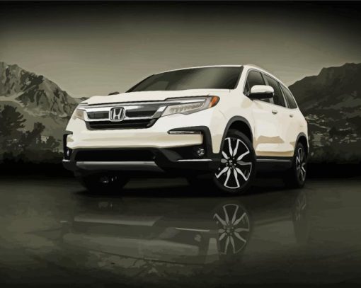 White Honda Pilot Car paint by number