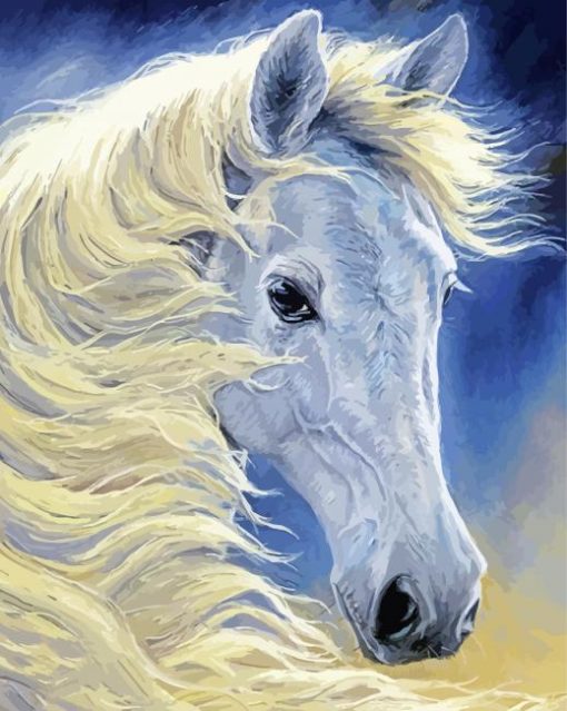 White Horse Head paint by number